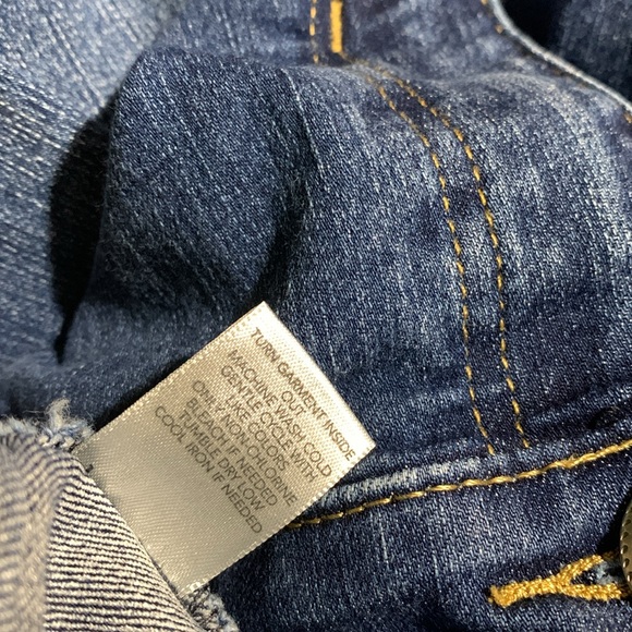 Christopher & Banks Jeans 12P Blue Stretchy Embroidery Straight Mid Rise Cotton - Picture 16 of 16